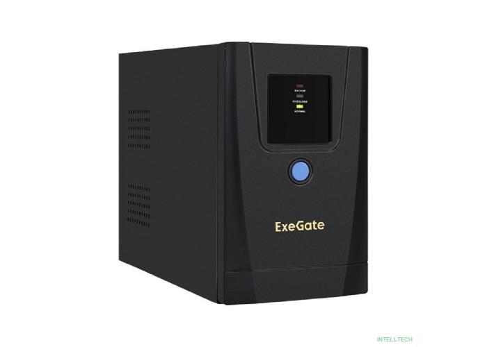 Exegate EX292766RUS ИБП ExeGate Power Back BNB-650.LED.AVR.1SH.2C13 <650VA/360W, LED, AVR, 1*Schuko+2*C13, металлический корпус, Black>
