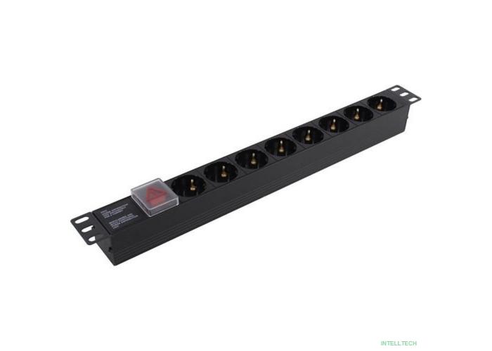 Exegate EX280840RUS Блок розеток ExeGate ServerPro PDU-19H801 Al-8S-C14-SW, 19