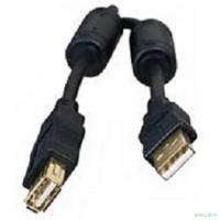 Bion Кабель удлинительный USB 2.0 A-A (m-f), позолоченные контакты, ферритовые кольца, 3м, черный [BXP-CCF-USB2-AMAF-030]