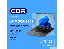 CBR LP-MDCR-1503 15.6" FHD IPS (AMD Ryzen 3 3200U(2.6GHz) /16Gb DDR4 3200MHz / 256Gb SSD PCIe / AMD Radeon RX Vega 3  / RJ45 / Windows 11 Pro /5000 mAh /пластик)