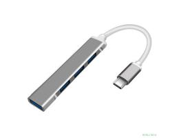 ORIENT CU-323, Type-C USB 3.0 (USB 3.1 Gen1)/USB 2.0 HUB 4 порта: 1xUSB3.0 + 3xUSB2.0, USB штекер тип С, алюминиевый корпус, серебристый (31235)