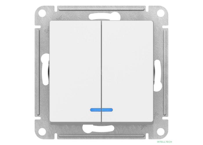 Systeme electric ATN000153 ATLASDESIGN 2-клавишный ВЫКЛЮЧАТЕЛЬ с подсветкой, сх.5а, 10АХ, механизм, БЕЛЫЙ