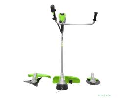 Greenworks TB201H Триммер аккумуляторный , 82V, 2,0 кВт, 46 см, c трехлопастным ножом и кусторезом, бесщеточный, без АКБ и ЗУ [2112407]