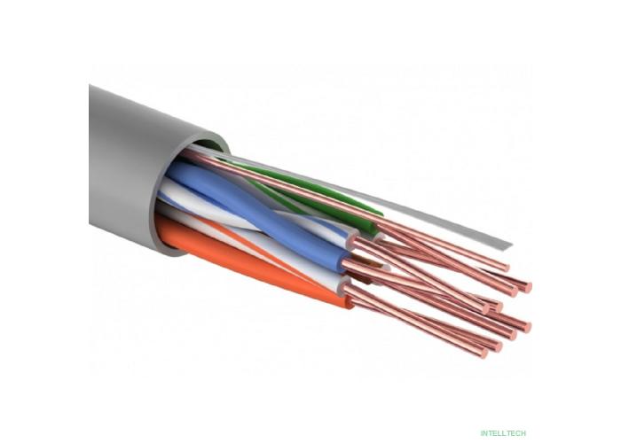 PROconnect  (01-0048-3) Кабель витая пара омедненный U/UTP, CCA, CAT 5, PVC, 4PR, 26AWG, INDOOR, SOLID, серый, 305м Light