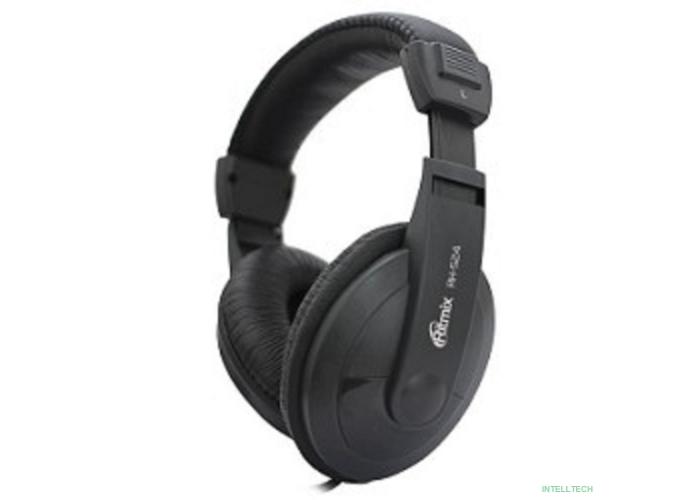 RITMIX RH-524, Black {Наушники. 40 мм, 20-20000 Гц, 32 Ом, 99 дБ ± 3 дБ, 3.5мм, 2м}