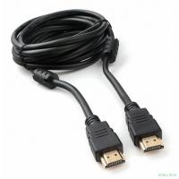 Кабель HDMI Cablexpert 19M/19M, v2.0, медь, позол.контакты, экран, 2 фер.кольца, 3м, черный, пакет (CCF2-HDMI4-10)