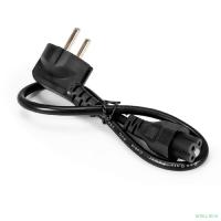 Exegate EX297813RUS Кабель питания ноутбуков ExeGate Power PC5-0,5P (Евровилка Schuko->C5, VDE-250V-3*0.5mm2, медь, черный, 6A, 0.5м)