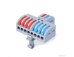 Cabeus MX2-8D Клемма соединительная универсальная проходная 2-8 полюса с рычагом на DIN-рейку 0,08-2,5/4,0 (1шт)