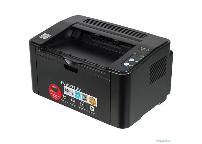 Pantum P2500W Принтер, Mono Laser, A4, 22стр/мин, 1200x1200 dpi, 128MB RAM, лоток 150 листов, USB, RJ45, Wi-Fi, черный корпус