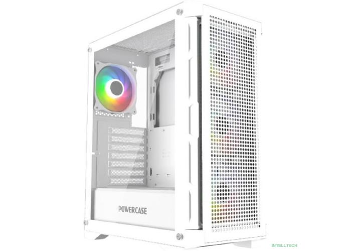 Powercase Ultimate White, Tempered Glass, 4x 120mm ARGB fans, ARGB HUB, белый, ATX (CUW-A4)