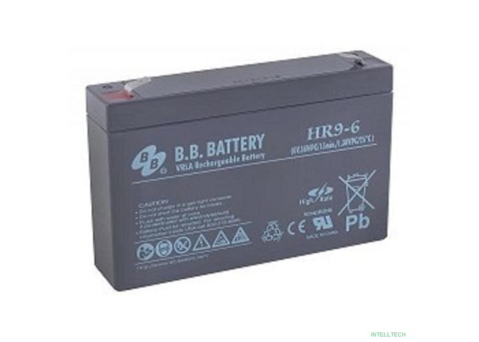 АКБ B.B. Battery HR 9-6 (6В 9Ач  ДхШхВ 151x34x94 мм, масса 1,4 кг) клеммы F2