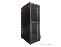 ЦМО Шкаф серверный напольный 42U (800 х 1200) двойные перфорированные двери 2 шт., цвет черный ШТК-М-42.8.12-88АА-9005