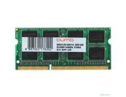 QUMO DDR3 SODIMM 8GB QUM3S-8G1600C11L PC3-12800, 1600MHz, 1.35V OEM/RTL