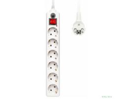 BURO Сетевой фильтр, 6 розеток, 1.8 метра, (600SH-1.8-W), белый (коробка) {992246}
