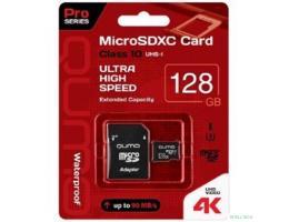 Micro SecureDigital 128Gb QUMO QM128GMICSDXC10U3 {MicroSDXC Class 10 UHS-I, SD adapter}