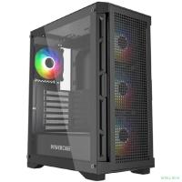 Powercase Ultimate Black, Tempered Glass, 4x 120mm ARGB fans, ARGB HUB, чёрный, ATX  (CUB-A4)