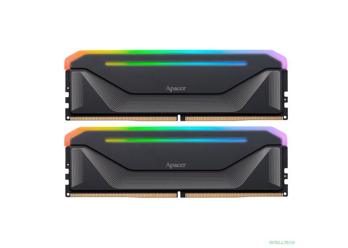 Оперативная память Apacer  DDR5  32GB  6800MHz DIMM NOX RGB Black Gaming Memory (PC5-54400) CL36 1.4V  Kit (2x16GB) (Retail) 2048*8  Heat Sink (Retail) 3 years (AH5U32G68C592NBAA-2)