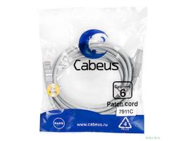 Cabeus PC-FTP-RJ45-Cat.6-3m-LSZH Патч-корд F/UTP, категория 6, 2xRJ45/8p8c, экранированный, серый, LSZH, 3м