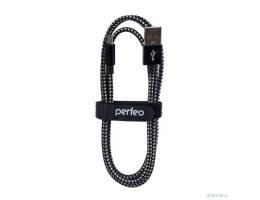 PERFEO Кабель USB2.0 A вилка - Micro USB вилка, черно-белый, длина 1 м. (U4801)