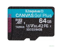 Micro SecureDigital 64Gb Kingston Canvas Go Plus UHS-I U3 A2 (170/70 MB/s) SDCG3/64GBSP