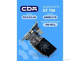 Видеокарта CBR GT730 2Gb DDR3, 128bit, 700Mhz, 1*HDMI + 1*DVI + 1*VGA, 49W, Ret [VGA-STX730-2G-RTL]