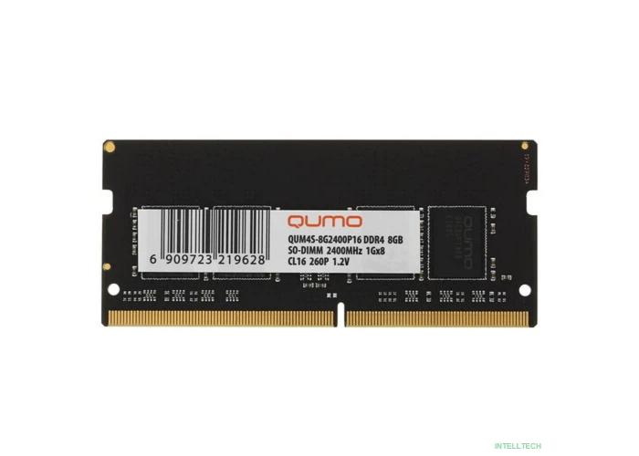 QUMO DDR4 SODIMM 8GB QUM4S-8G2400P16 PC4-19200, 2400MHz OEM/RTL