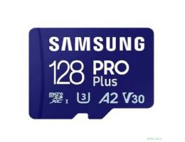 Micro SecureDigital 128GB Samsung Class 10 Pro Plus A2 V30 U3 (R/W 180/130 MB/s) + SD адаптер [MB-MD128SA/KR]
