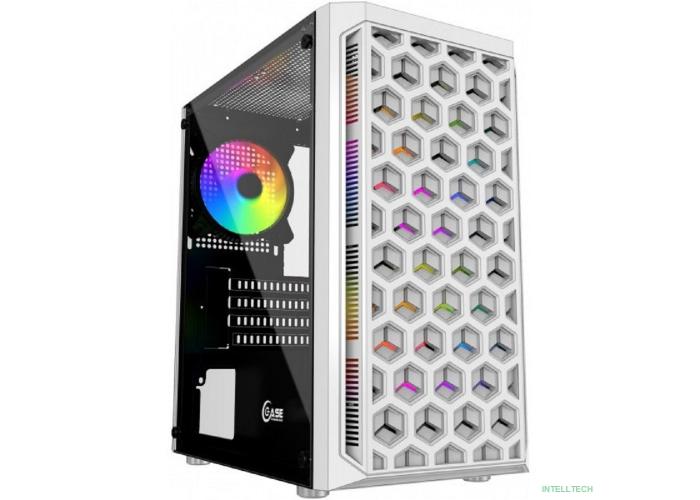 Powercase CMIMTW-L3 Корпус Mistral Micro T3W, Tempered Glass, Mesh, 2x 140mm + 1х 120mm 5-color fan, белый, mATX  (CMIMTW-L3)