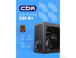 Блок питания CBR ATX 550W 80+ Bronze, DC-DC, APFC, 0.6mm, 24pin, 1*8-pin(4+4P), 1*6+2pin, 2*SATA, 4*IDE, 12cm fan, 1.2м кабель питания, черный [PSU-ATX550-12GM] BOX