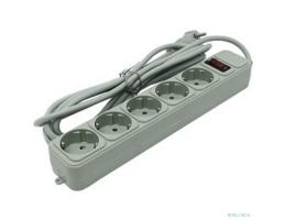 Exegate EX221186RUS Сетевой фильтр Exegate SP-5-3G (5 розеток, 3м, евровилка, серый)