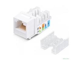 Rexant (02-0064) Модуль Keystone Jack RJ-45(8P8C), UTP неэкранированный, CAT 5e, тип 90 градусов, белый PRO