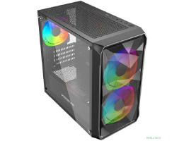 Powercase Mistral Micro A3B ARGB, Tempered Glass, 2x 140mm ARGB PWM+1x 120mm ARGB PWM, чёрный, mATX  (CMMAB-A3)