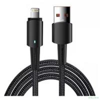 Rexant (18-7058) Кабель USB-A – Lightning для Apple, 2,4А, 1м, в черной нейлоновой оплетке, со световой индикацией