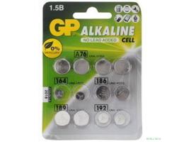 GP ACM01-CR12 12/1440 (Набор дисковых батареек, 12 шт. в уп-ке) {Количество в упаковке — 12 (2 x LR41 (192), 2 x LR43 (186), 4 x LR44 (A76), 2 x LR54 (189), 2 x LR60 (164))}  