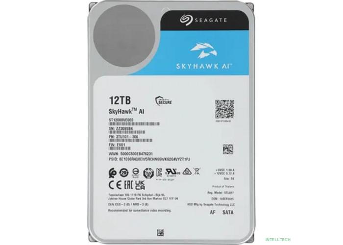 12TB Seagate SkyHawkAl (ST12000VE003) {SATA 6 Гбит/с, 7200 rpm, 256 mb buffer, для видеонаблюдения}