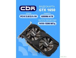 Видеокарта CBR GTX1650 4Gb GDDR6, 128bit, 1410-1590Mhz, 1*DP + 1*HDMI + 1*DVI, 75W, Ret [VGA-STX1650-4G-RTL]