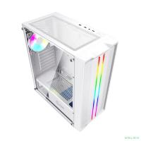 Powercase CMIEW-F4S Корпус Mistral Evo White, Tempered Glass, 1x 120mm PWM ARGB fan + ARGB Strip + 3x 120mm PWM non LED fan, белый, ATX  (CMIEW-F4S)
