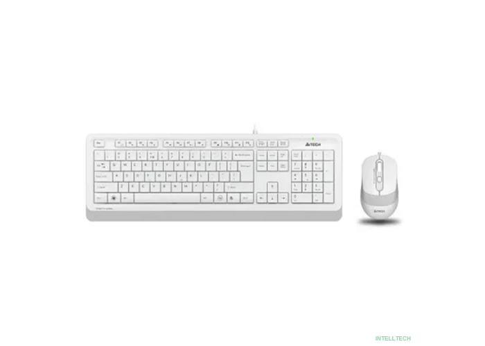Клавиатура + мышь A4Tech Fstyler F1010 клав:белый/серый мышь:белый/серый USB Multimedia [1147556]