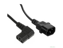 Exegate EX297744RUS Кабель питания Power EC-1P (C13 угловой->C14, VDE-250V-3*0.75mm2, медь, черный, 10A, 1м)