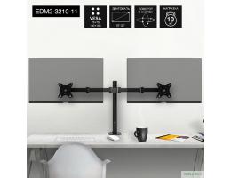 Exegate EX297363RUS Настольное крепление ExeGate EDM2-3210-11 (кронштейн для двух мониторов 15"-32", VESA 75x75, 100x100, макс. нагрузка на один кронштейн 10 кг, наклон -90°/+90°, поворот -90°/+90°, в