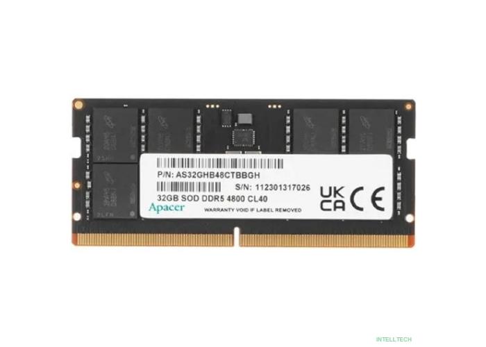 Модуль памяти Apacer 32GB DDR5 4800 SODIMM CL40, 1.2V, 2048x8,  RTL