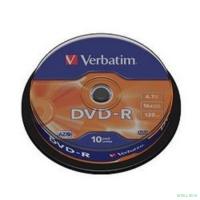 Verbatim  Диски DVD-R  4.7Gb 16х, 10 шт, Cake Box (43523)