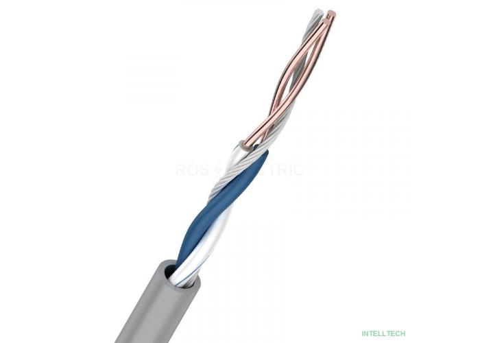 Rexant (01-0002) Кабель витая пара U/UTP, CAT 5e, PVC, 1PR, 24AWG, INDOOR, SOLID, серый, 305м