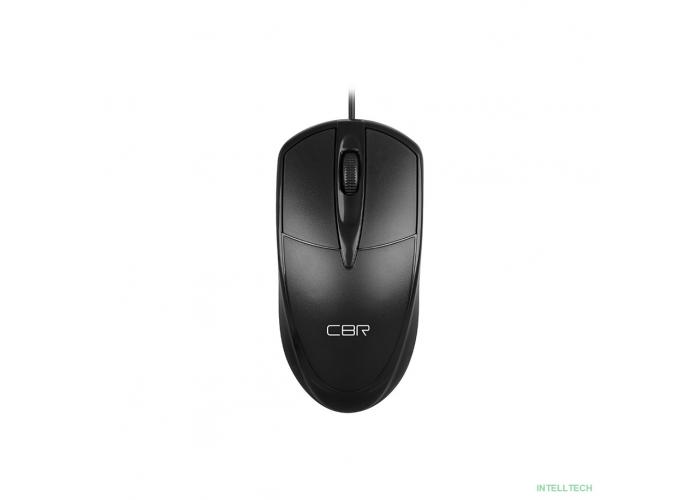 CBR CM 120 Black, Мышь проводная, оптическая, USB, 1000 dpi, 3 кнопки и колесо прокрутки, длина кабеля 1,8 м, цвет чёрный