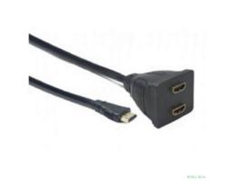 Cablexpert DSP-2PH4-002 Разветвитель HDMI Cablexpert DSP-2PH4-002, HD19F/2x19F, 1 компьютер => 2 монитора, пассивный, Full-HD, 3D, 1.4v