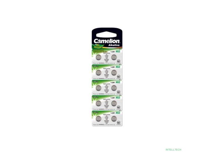 Camelion G 2  BL-10 Mercury Free (AG2-BP10(0%Hg), 396A/LR726/196 батарейка для часов)  (10 шт. в уп-ке)