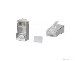 Cabeus 8P8C-SH-C6-TWP Коннектор RJ-45 под витую пару, категория 6/7, экранированный, для многожильного кабеля, для проводников с толщиной по изоляции до 1,05 мм, со вставкой