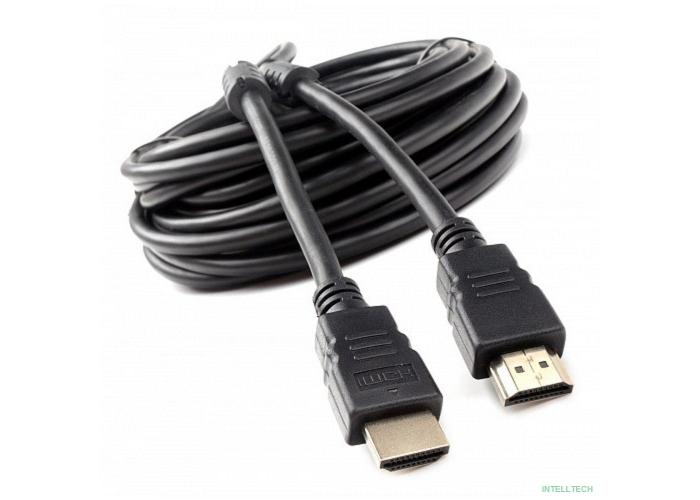 Кабель HDMI Cablexpert CCF2-HDMI4-10M, 19M/19M, v2.0, медь, позол.разъемы, экран, 2 фер.кольца, 10м, черный, пакет