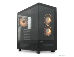 Case HSPD F710, Panoramic Mid Tower, Black, TG, 0.5 SPCC, 3x120mm ARGB (FN027) E-ATX, ATX, mATX, mITX 185/395/270mm 2x2.5", 1x3.5", 7xPCI 2xUSB-A 3.0 435x230x457mm