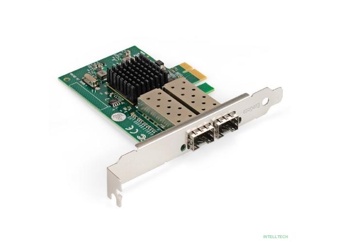 Exegate EX296229RUS Сетевой адаптер ExeGate EXE-82576-F2 (PCI-E x1 v2.0, порты 2xSFP, 10/100/1000Mbps, Gigabit Server NIC Intel Chipset 82576-F2)